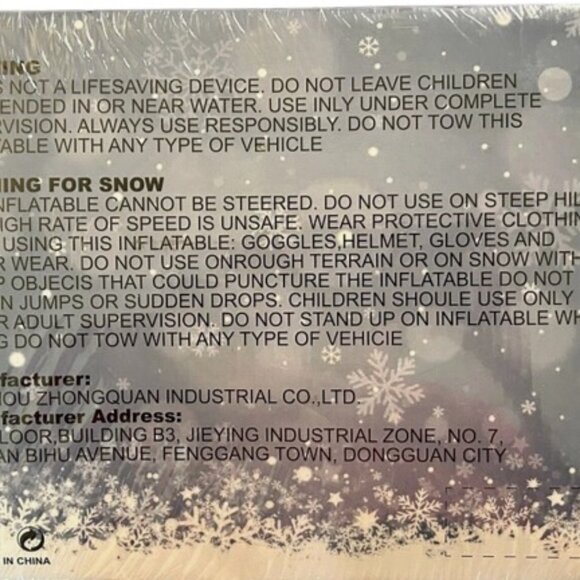 Amenon Inflatable Snow Tube Downhill Glider Llama New - Picture 3 of 3